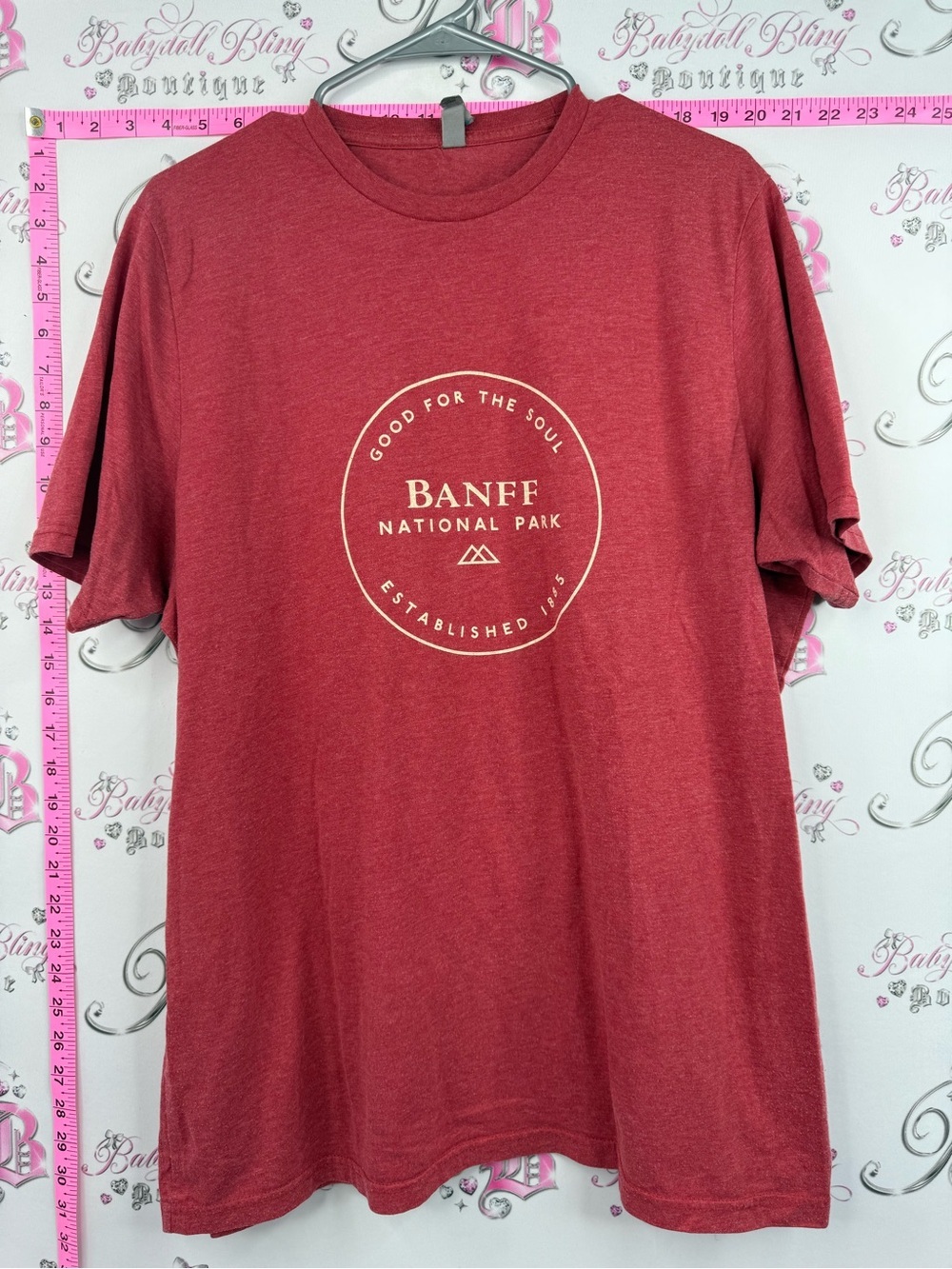 Mill Tex Banff National Park Logo Tee - Heather Red T-shirt top
